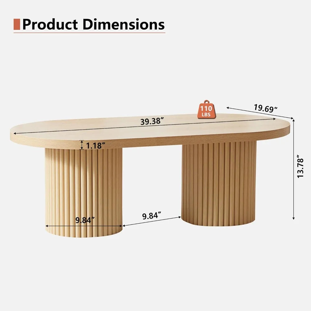 Oval Fluted Coffee Table