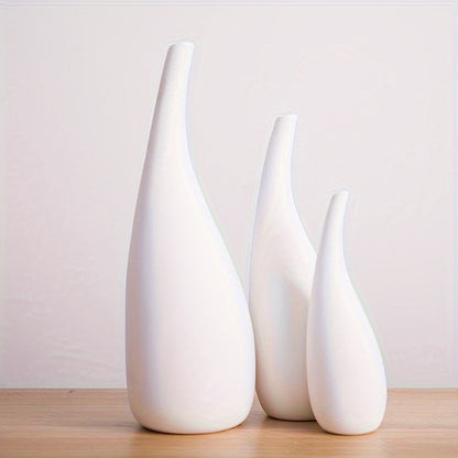 3pcs Set Of Modern White Ceramic Vases