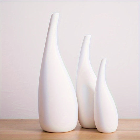 3pcs Set Of Modern White Ceramic Vases