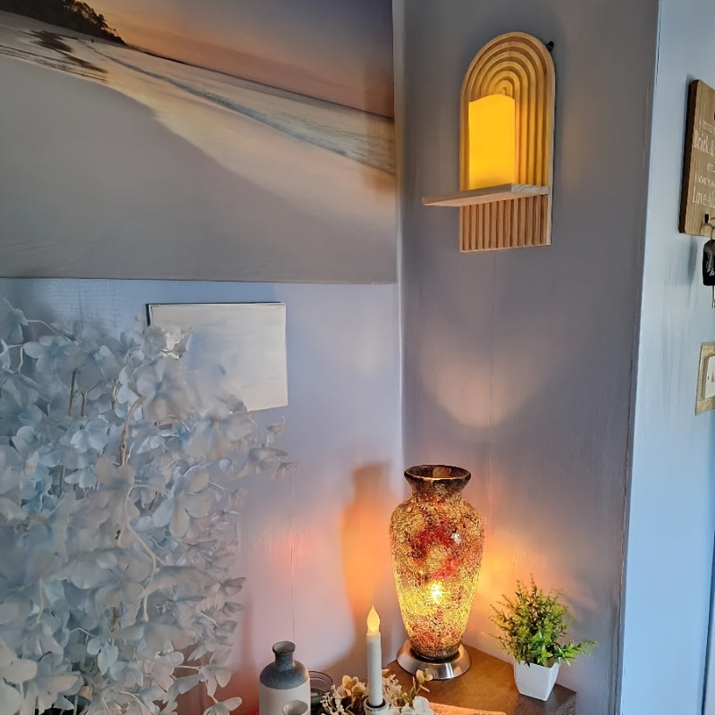 Chic Rainbow Arch Wooden Wall Shelf