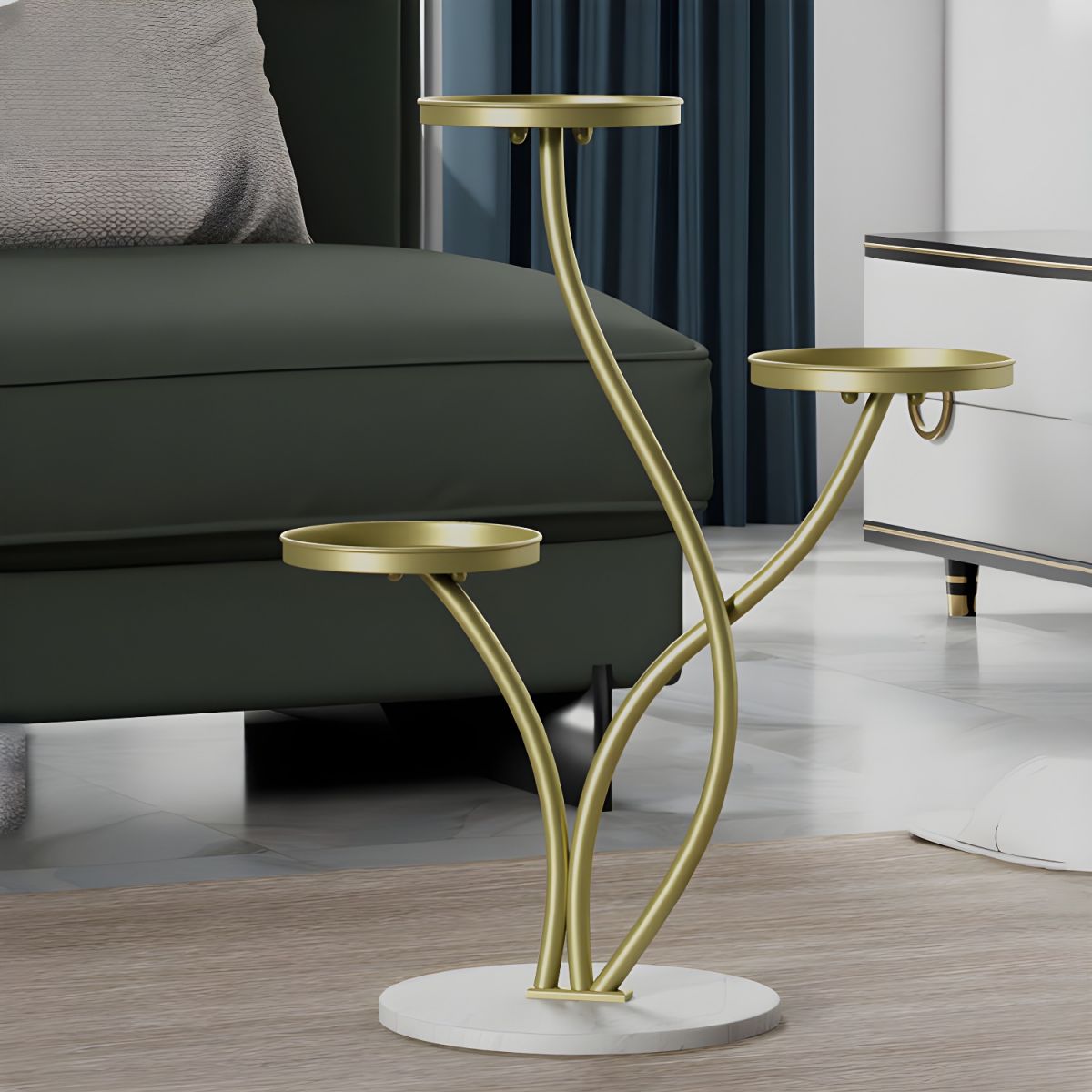 3-Tier Wavy Metal Plant Stand
