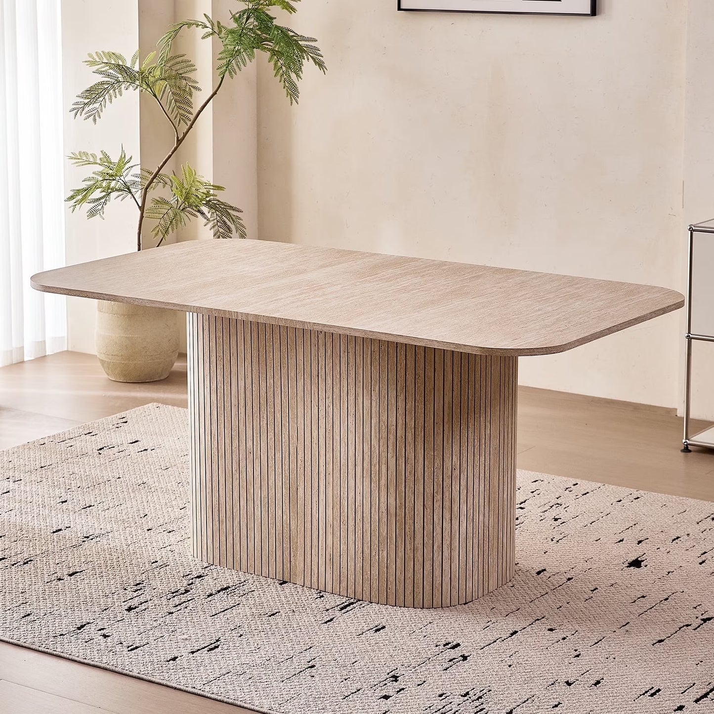 Modern Dining Table with Rounded Corners