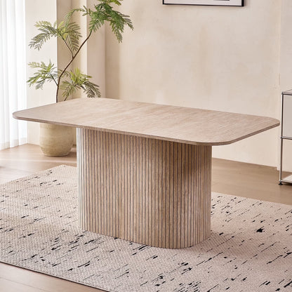 Modern Dining Table with Rounded Corners