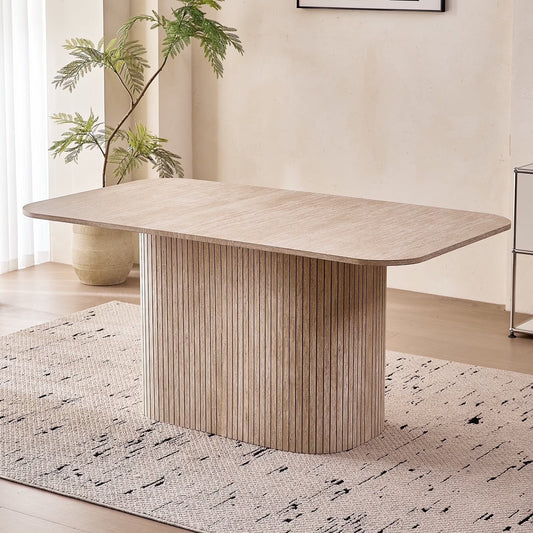 Modern Dining Table with Rounded Corners
