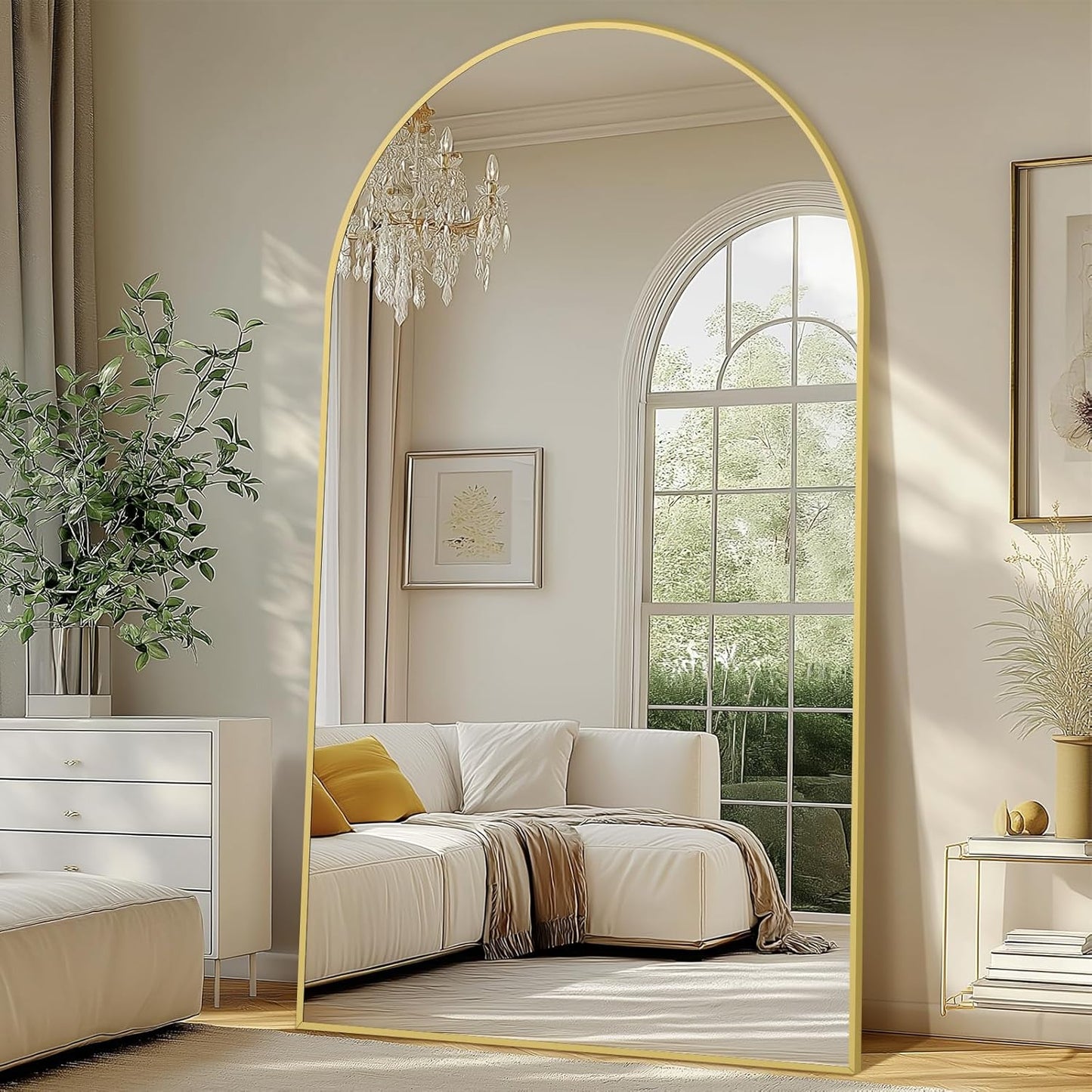 Modern Arched Floor-Standing Mirror