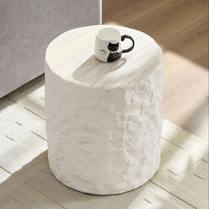 Cement Stone Pattern Round Coffee Table