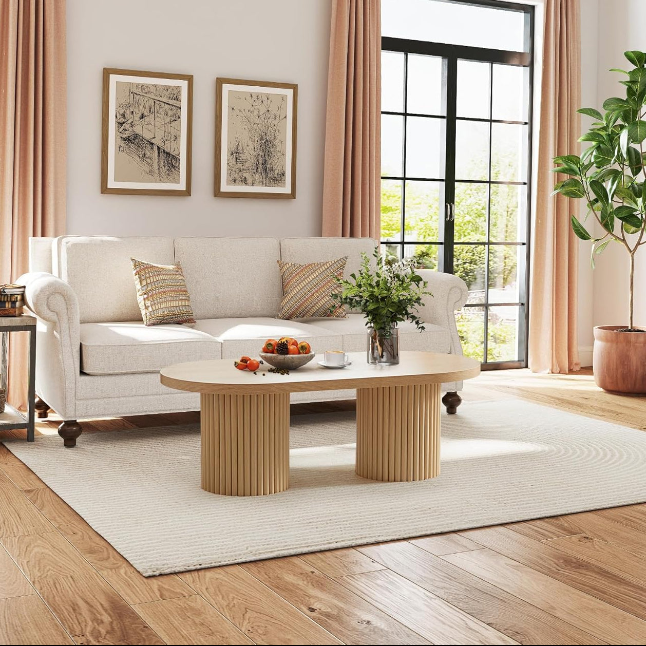 Oval Fluted Coffee Table