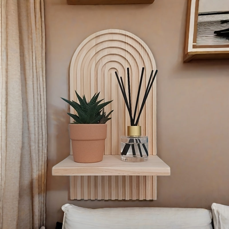 Chic Rainbow Arch Wooden Wall Shelf