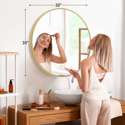 Gold Round Framed Mirror