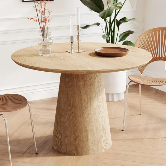 Mid-Century Modern Farmhouse Round Dining Table