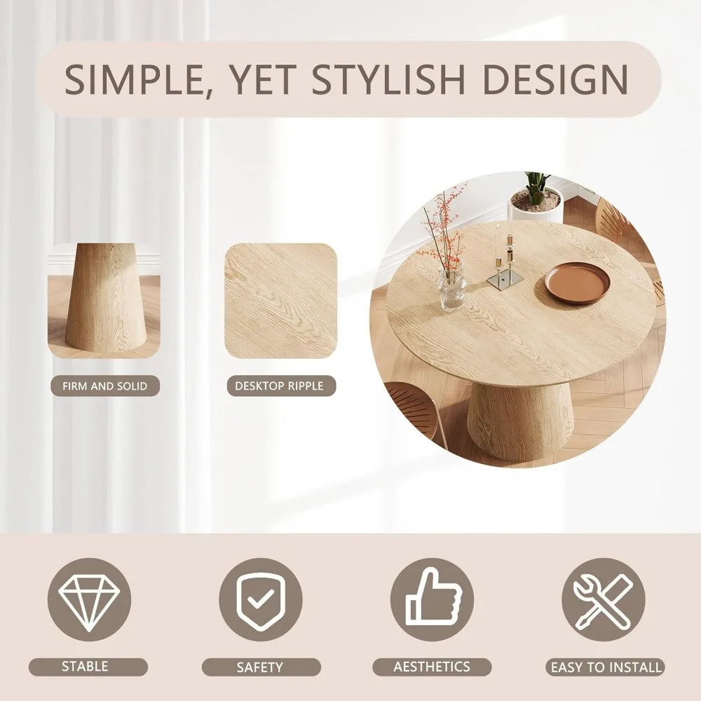 Mid-Century Modern Farmhouse Round Dining Table