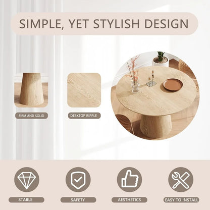 Mid-Century Modern Farmhouse Round Dining Table