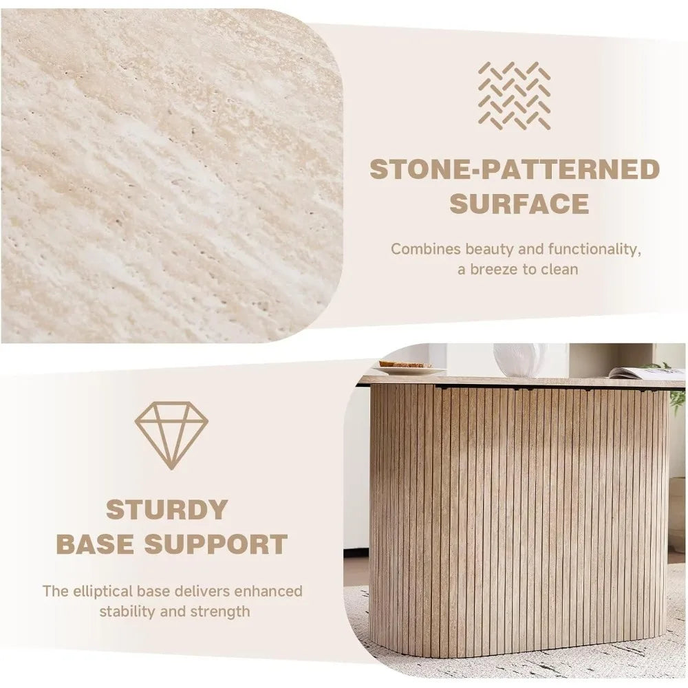 Modern Dining Table with Rounded Corners