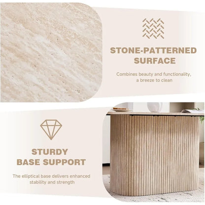 Modern Dining Table with Rounded Corners