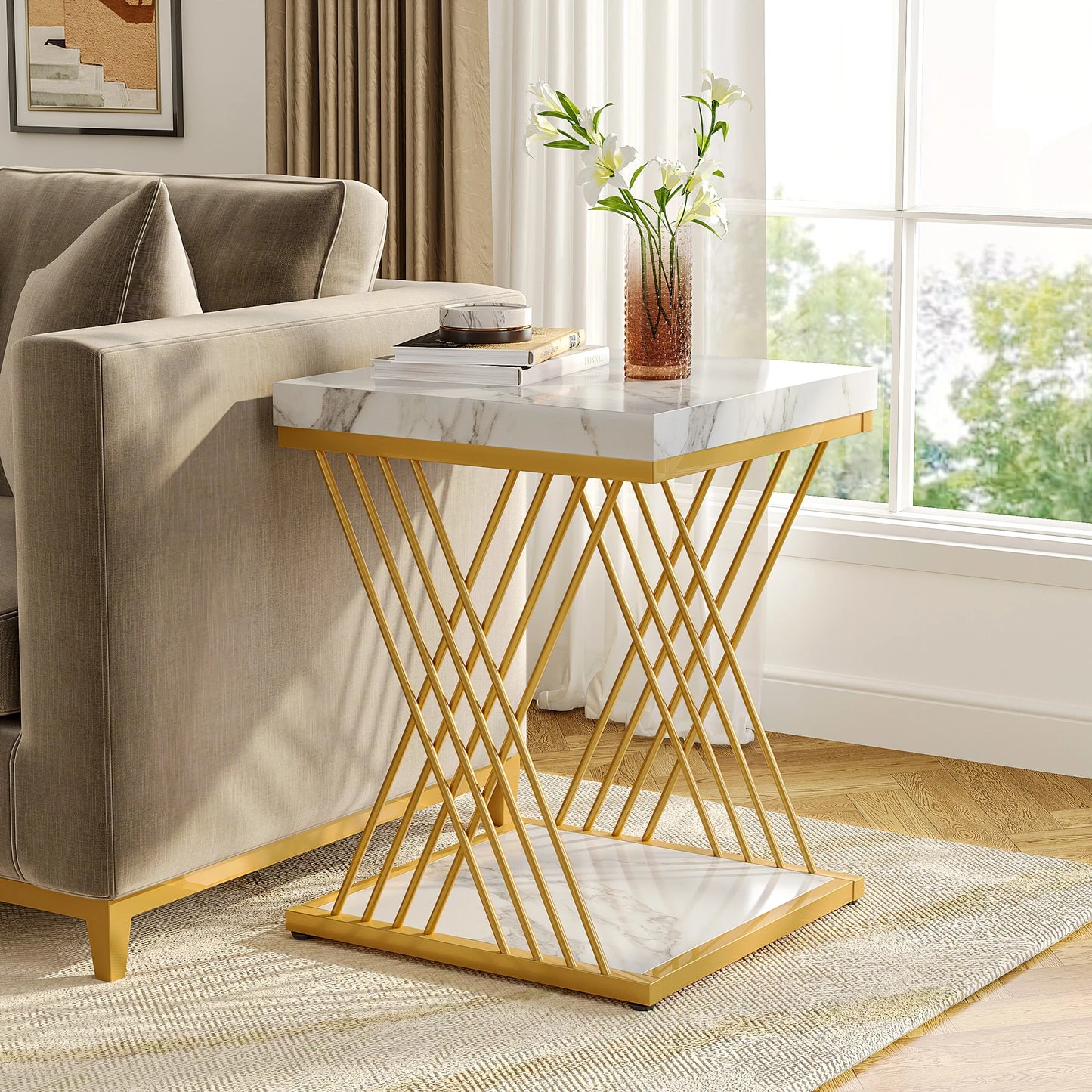 Tribesigns Elegant Square Side Table