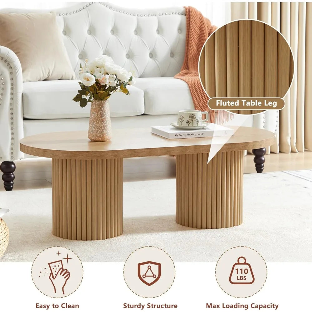Oval Fluted Coffee Table