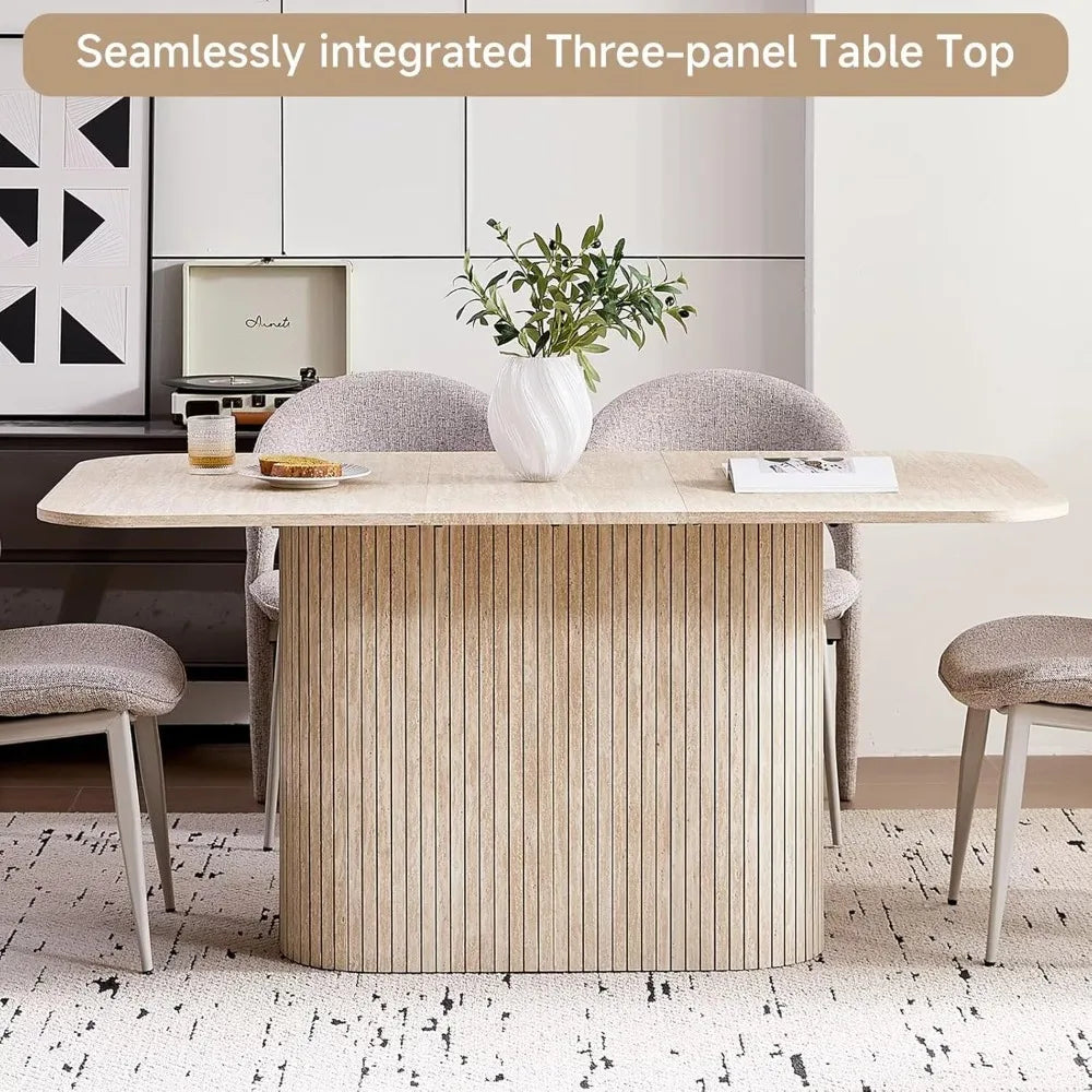 Modern Dining Table with Rounded Corners
