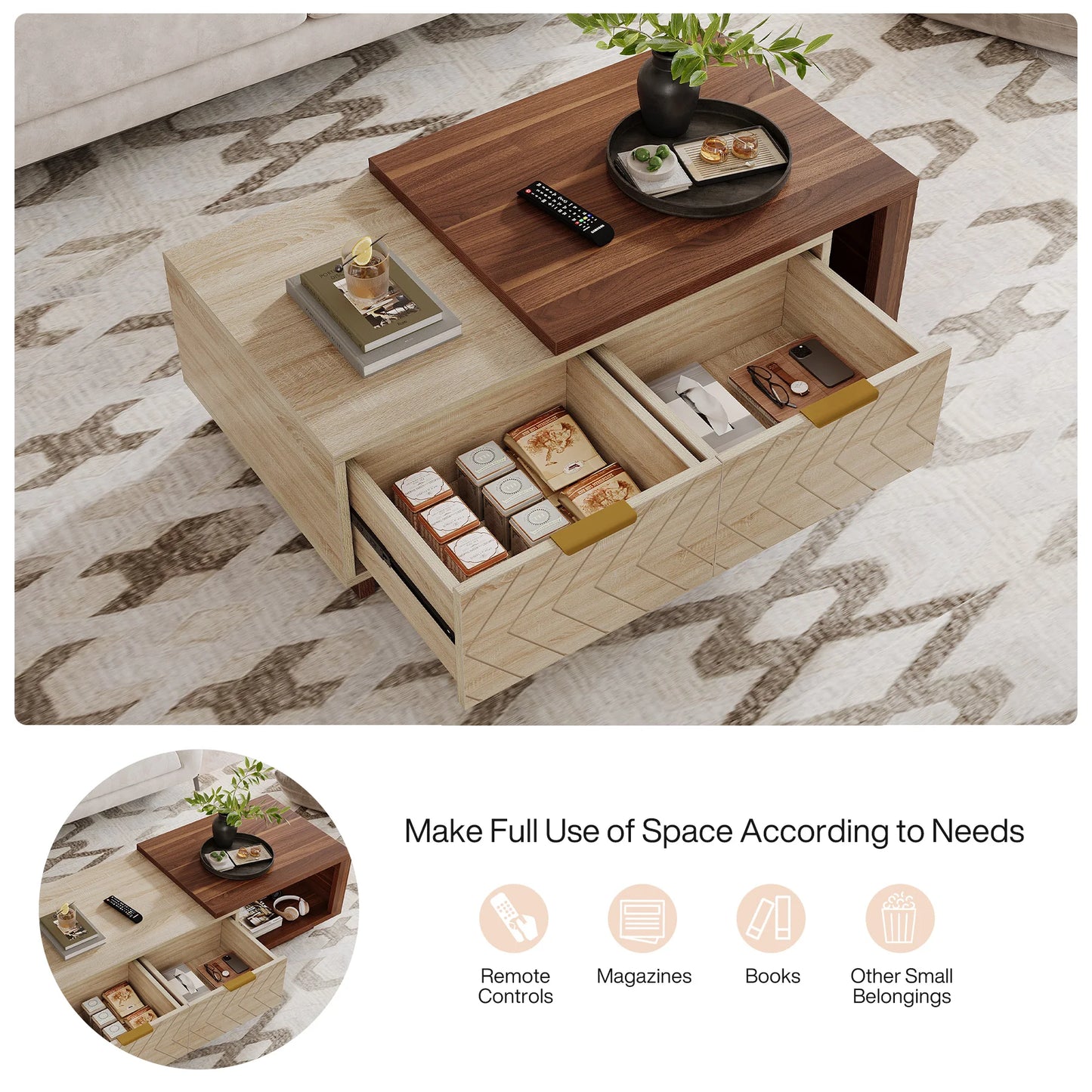 Extendable Modern Coffee Table