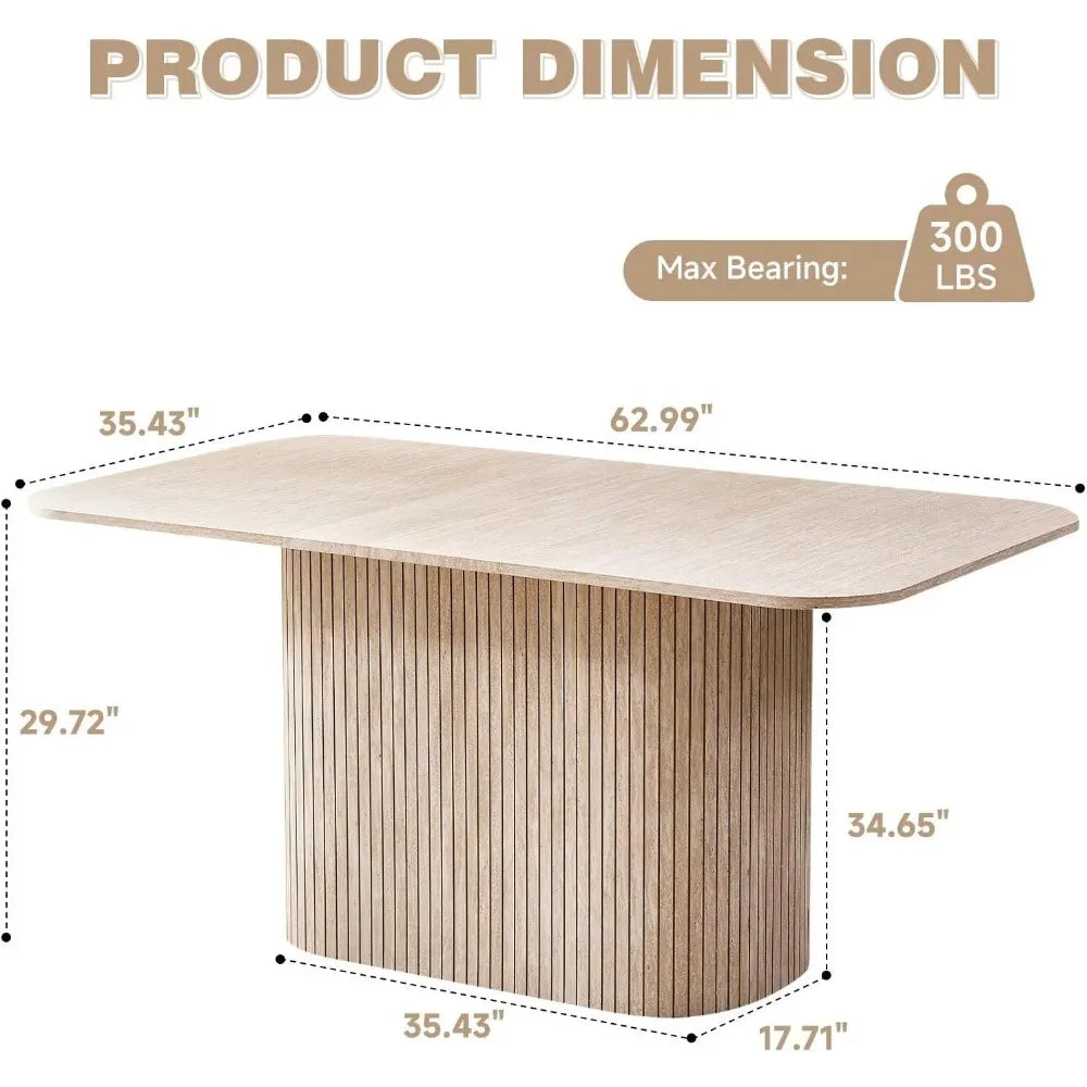 Modern Dining Table with Rounded Corners