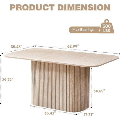 Modern Dining Table with Rounded Corners