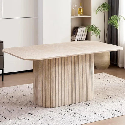 Modern Dining Table with Rounded Corners
