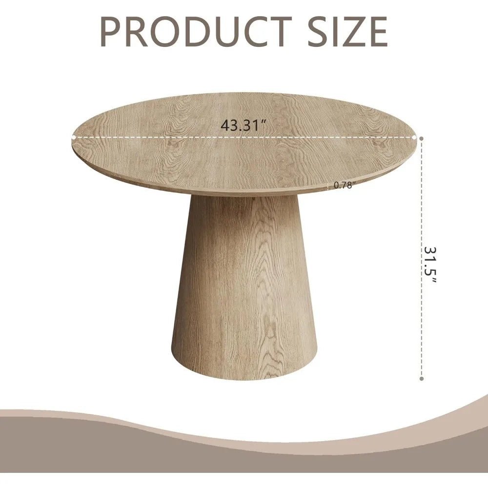 Mid-Century Modern Farmhouse Round Dining Table