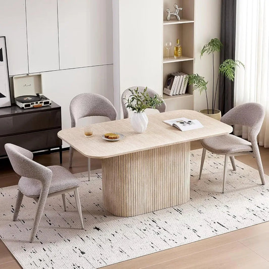Modern Dining Table with Rounded Corners