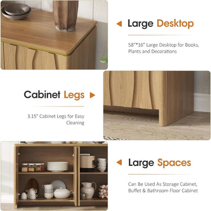 Fluted Modern Sideboard Cabinet