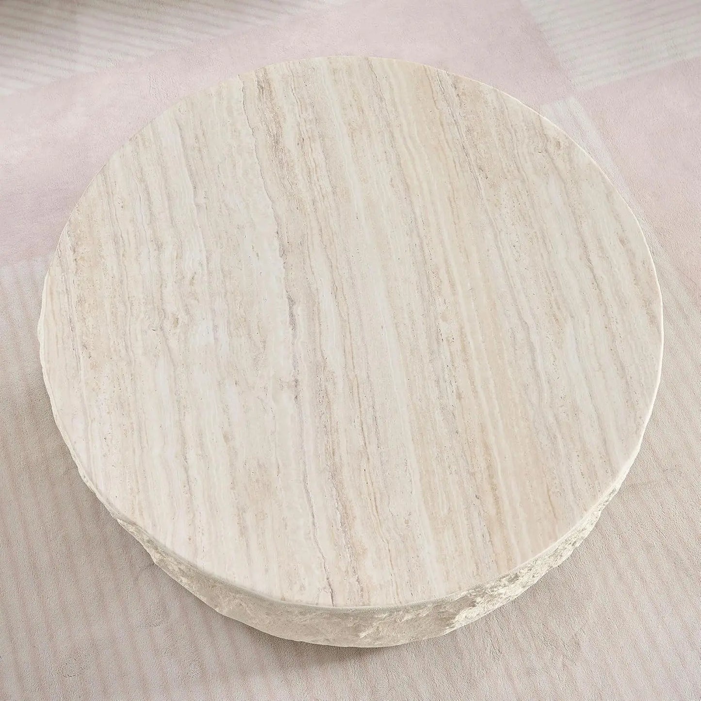 Cement Stone Pattern Round Coffee Table
