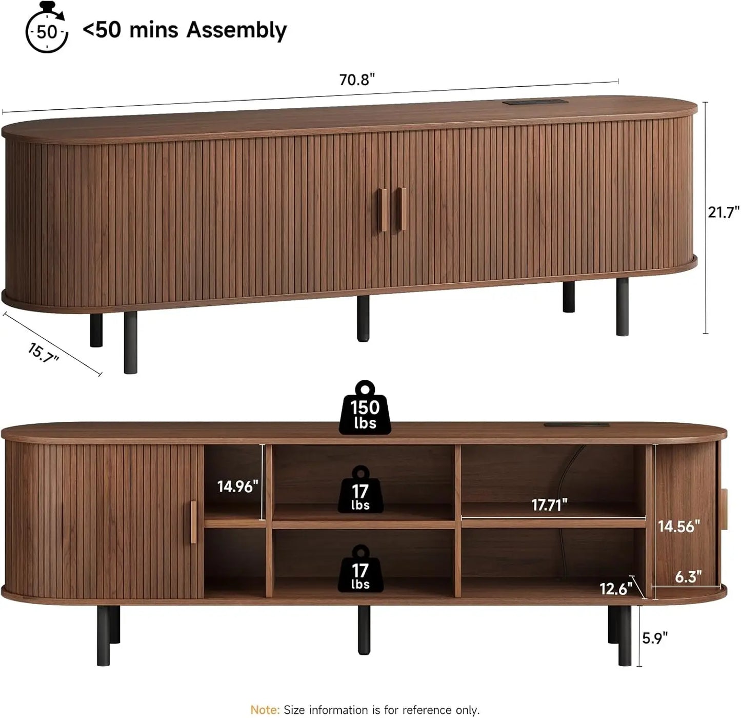Modern TV Table with Sliding Doors
