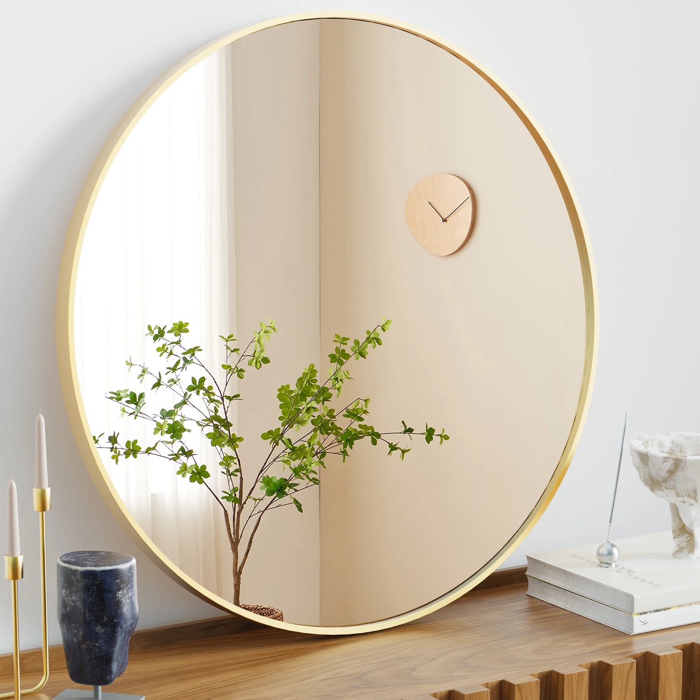 Gold Round Framed Mirror