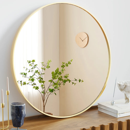 Gold Round Framed Mirror