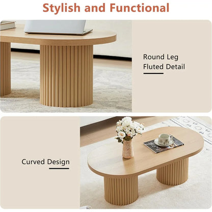 Oval Fluted Coffee Table