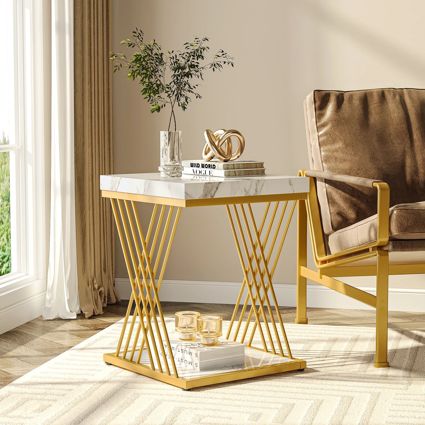 Tribesigns Elegant Square Side Table