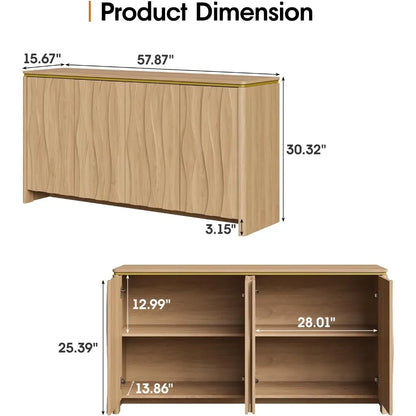 Fluted Modern Sideboard Cabinet