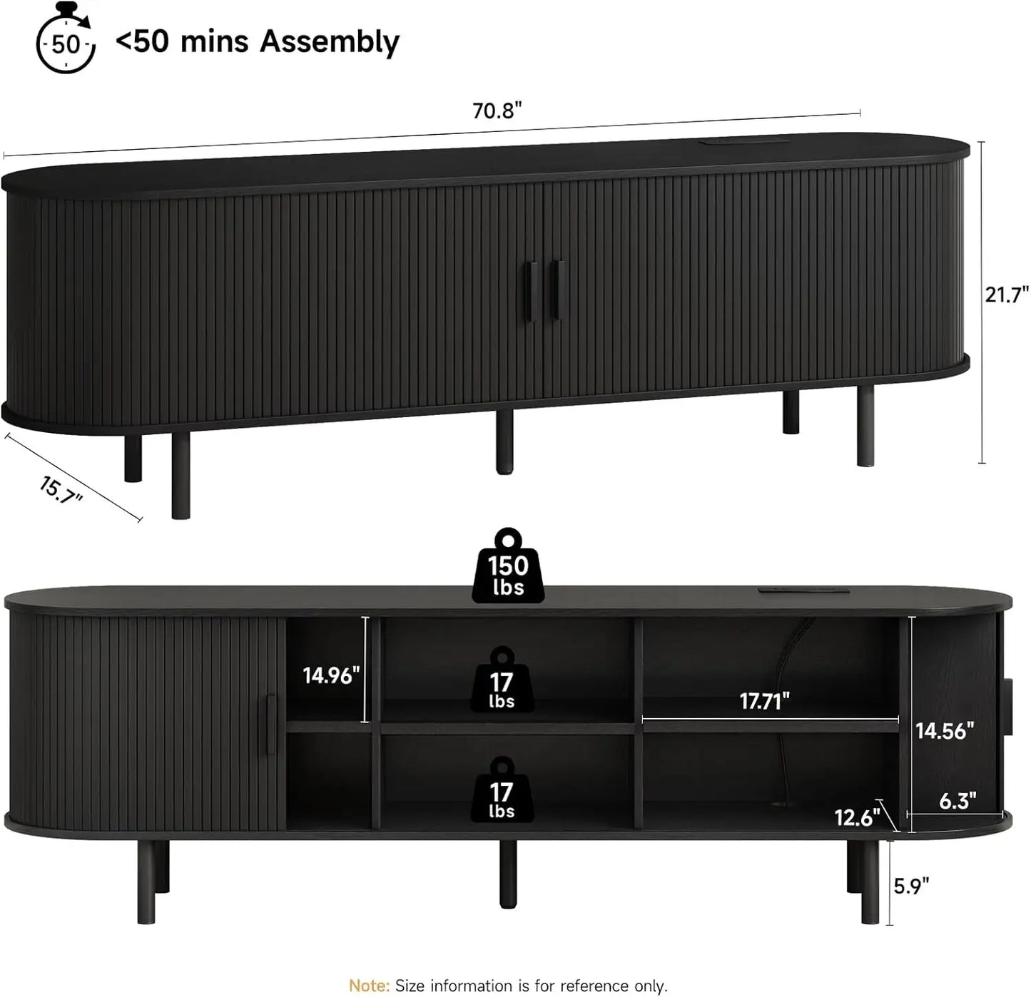 Modern TV Table with Sliding Doors
