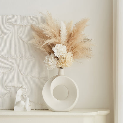 Modern Nordic Style White Ceramic Donut Vase